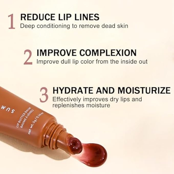 Skynest 4PCS TINTED LIP BUTTER BALM - CONDITIONING VEGAN LIP CARE FOR INSTANT MOISTURE, SHINE & HYDRATION - SHEER-TINTED, SOOTHING SOFTENS DRY LIPSA - Image 3